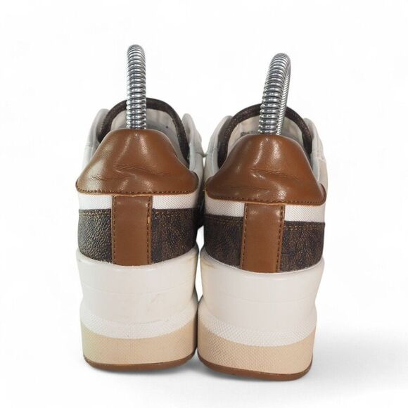 Michael Kors Semi Lux Mabel Hidden Wedge Trainers Brown 43F1MBFSCB Women's 6M - Picture 5 of 11